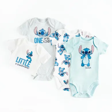 Cool Club, Body chłopięce z krótkim rękawem, mix, Lilo i Stitch, zestaw, 4 szt.