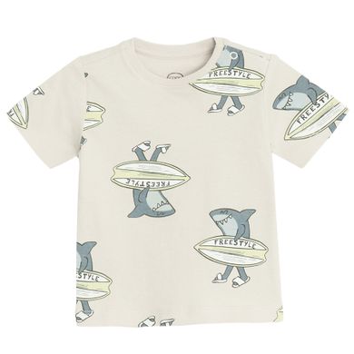 Cool Club, Komplet chłopięcy, T-shirt, Szorty, beżowy