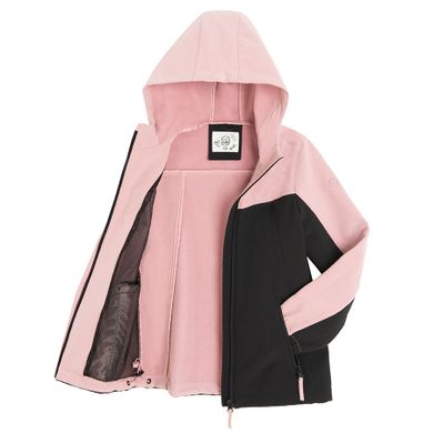 Cool Club, Kurtka softshell dziewczęca z kapturem, czarno-różowa