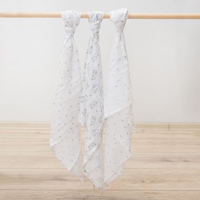Cool Club, Pieluchy tetrowe niemowlęce, 70-70cm, kropki i króliczki, zestaw, 3 szt.