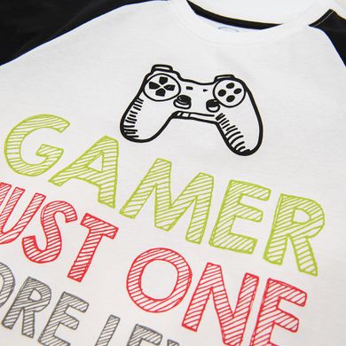 Cool Club, Piżama chłopięca, biało-czarna, Gamer just one more level