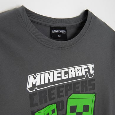 Cool Club, Piżama chłopięca, szara, Minecraft