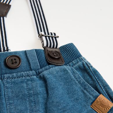 Cool Club, Spodnie chłopięce z szelkami, niebieskie, denim