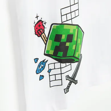 Cool Club, T-shirt chłopięcy, biały, Minecraft