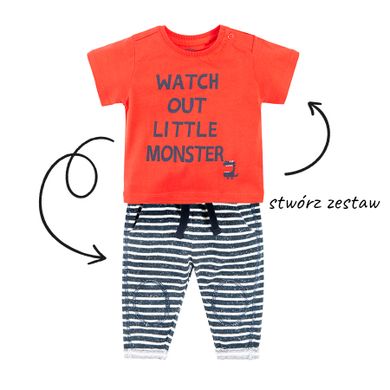 Cool Club, T-shirt chłopięcy, czerwony, Watch Out Little Monster
