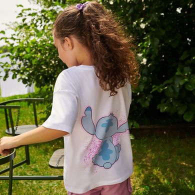 Cool Club, T-shirt dziewczęcy, biały, Lilo i Stitch