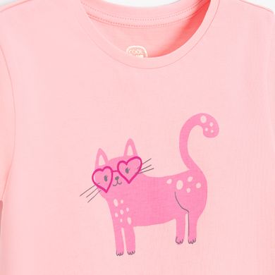 Cool Club, T-shirt dziewczęcy, koralowy