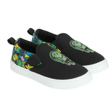 Cool Club, Trampki slip on chłopięce, czarne, SmileyWorld