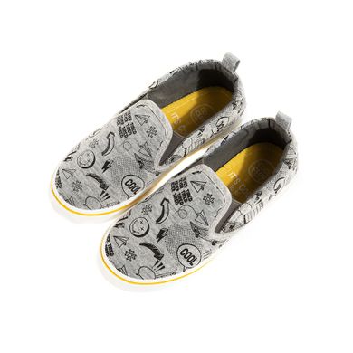 Cool Club, Trampki slip on chłopięce, szare, napisy