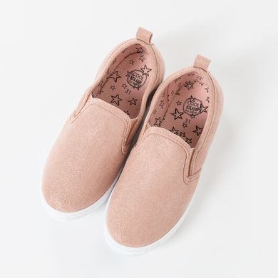 Cool Club, Trampki slip on dziewczęce, różowe, brokatowe