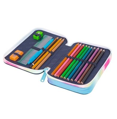 CoolPack, Jumper 2, piórnik rozkładany, podwójny, z wyposażeniem, Blue Unicorn