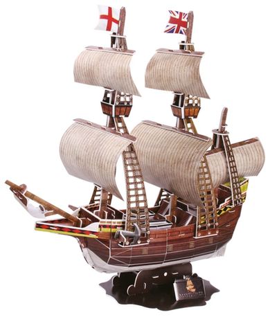 Cubic Fun, Żaglowiec Mayflower, puzzle 3D, 111 elementów
