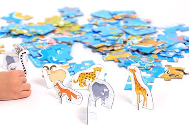 CzuCzu, Mapa świata. Zwierzęta, puzzle z figurkami
