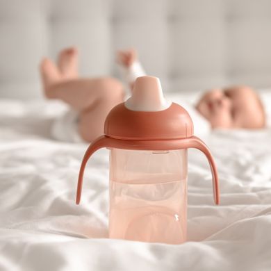 Difrax, kubek niekapek z miękkim ustnikiem, różowy, 6m+, 250 ml