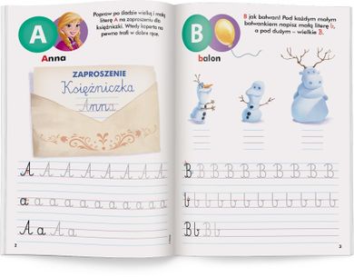 Disney uczy. Kraina Lodu. Ćwiczenia z naklejkami Litery