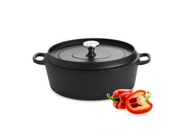 Duka, Bjorn, garnek żeliwny, owalny, czarny mat, 4,7l, 29 cm