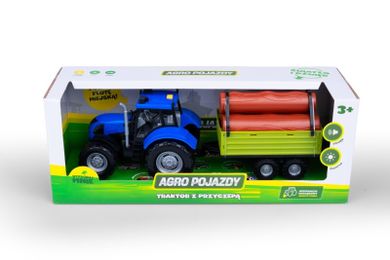 Dumel, Agro Pojazdy, traktor z przyczepą, niebieski