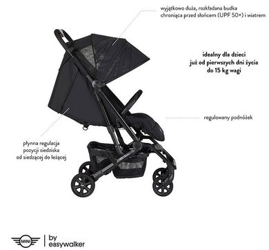 Easywalker, Mini, Buggy XS, wózek spacerowy, Oxford Black