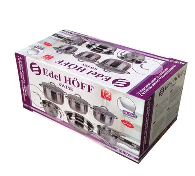 Edelhoff, garnki jumbo silver, 12 elementów
