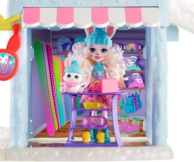 Enchantimals, Zimowa Chatka Bevy Bunny, zestaw z lalką i figurką