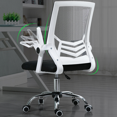 Ergonomiczny obrotowy fotel biurowy, z siatki, biało-czarny
