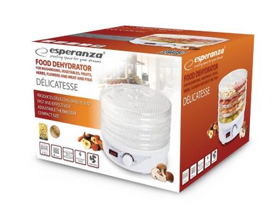 Esperanza, Délicatesse, suszarka do grzybów, warzyw i owoców, EKD003, 250W, biała