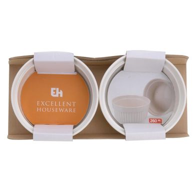 Excellent Houseware, kokilki do zapiekania, ceramiczne, 11 cm, 2 szt.
