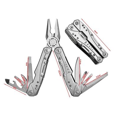 Extralink, Multitool, scyzoryk 23w1 z etui, srebrny