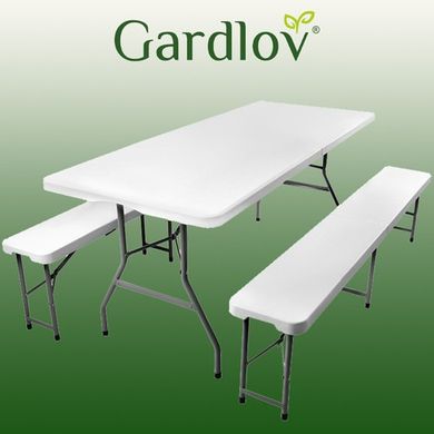 Gardlov, stół ogrodowy, składany, 2 ławki, 180 cm