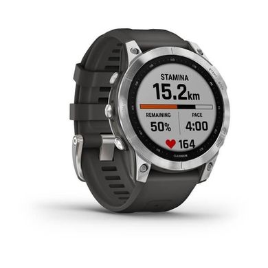 Garmin, zegarek Fenix, 7 Standard Edition, 47 Mm Silver, Graphite Band