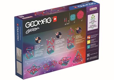 Geomag, Glitter Recycled, konstrukcyjne klocki magnetyczne, 60 elementów