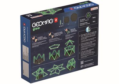 Geomag, Glow Recycled, konstrukcyjne klocki magnetyczne, 42 elementów