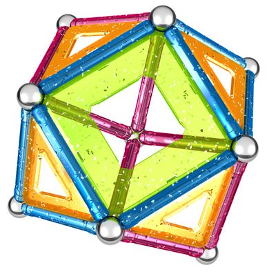 Geomag, Panels Glitter, konstrukcyjne klocki magnetyczne, 44 elementy