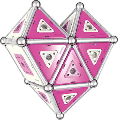 Geomag, Pink, konstrukcyjne klocki magnetyczne, 142 elementów