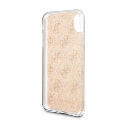 Guess, etui ochronne Hard Case 4G Glitter do iPhone X/ iPhone XS GUHCPXPCU4GLGO, złote
