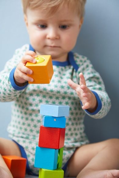 Haba, Klocki odkrywców, Wesołe dźwięki, drewniane klocki sensoryczne