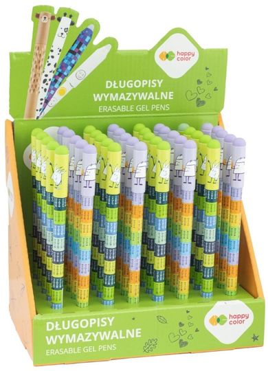 Happy Color, długopis wymazywalny, tabliczka mnożenia, 0,5 mm, niebieski, 1 szt.