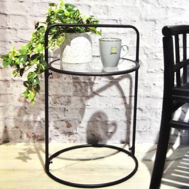 Home Styling Collection, Loft, szklany stolik kawowy metalowy