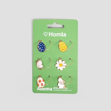 Homla, Adema, zawieszki, na kieliszki, wielkanocne, 6 elementów