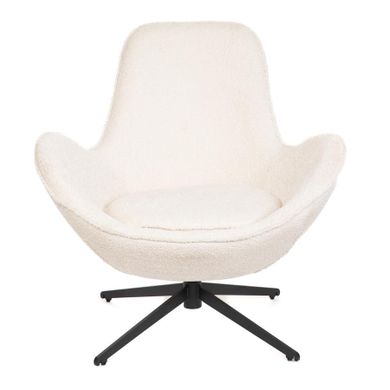 Homla, Lunaire, Fotel obrotowy w tkaninie Teddy Boucle beżowy, 86-76-87 cm, 872124