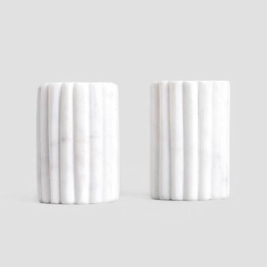 Homla, Marble Stripes, zestaw przyprawników, marmurowych ryflowanych, 2 elementy, 724305