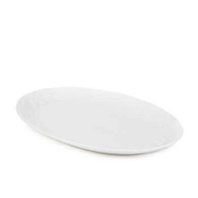 Homla, Sylia, naczynie do serwowania, owalne białe z ornamentem, 18-24 cm