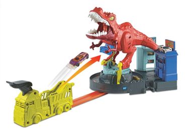 Hot Wheels, Atak T-Rexa, zestaw z autem