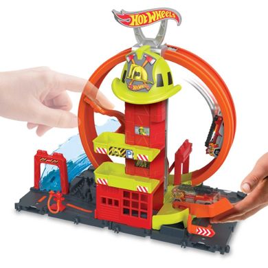 Hot Wheels City, Remiza strażacka - Superpętla, zestaw do zabawy