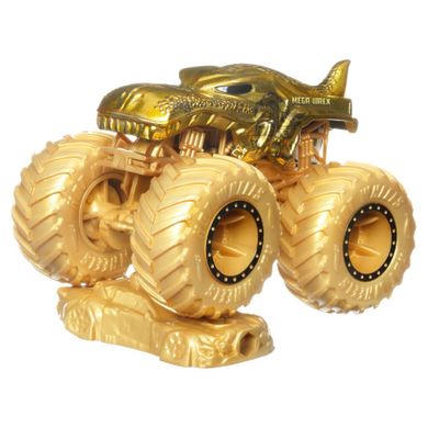 Hot Wheels, Monster Trucks, Mega Wrex, złoty pojazd, skala 1:64