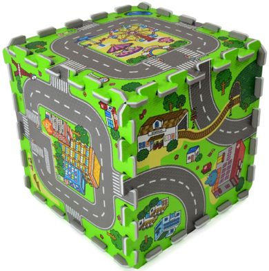 Humbi, Ulice miasta, mata piankowa, puzzle, 31,5-31,5-1 cm, 9 szt.