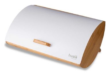 Husla, czajnik elektryczny 1,7L, biały + chlebak stalowy