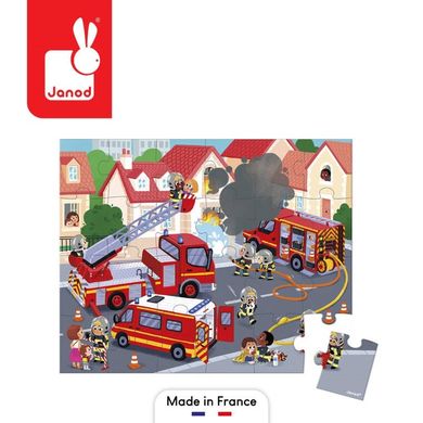 Janod, Strażacy, puzzle w walizce, 24 elementy