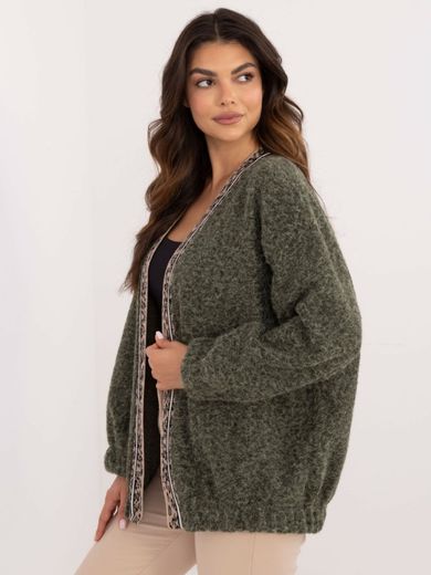 Kardigan damski, khaki, Italy Moda