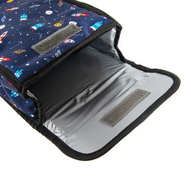 Kayokki, Plecak szkolny na kółkach i termiczny lunchbox, zestaw, granatowy, kosmos